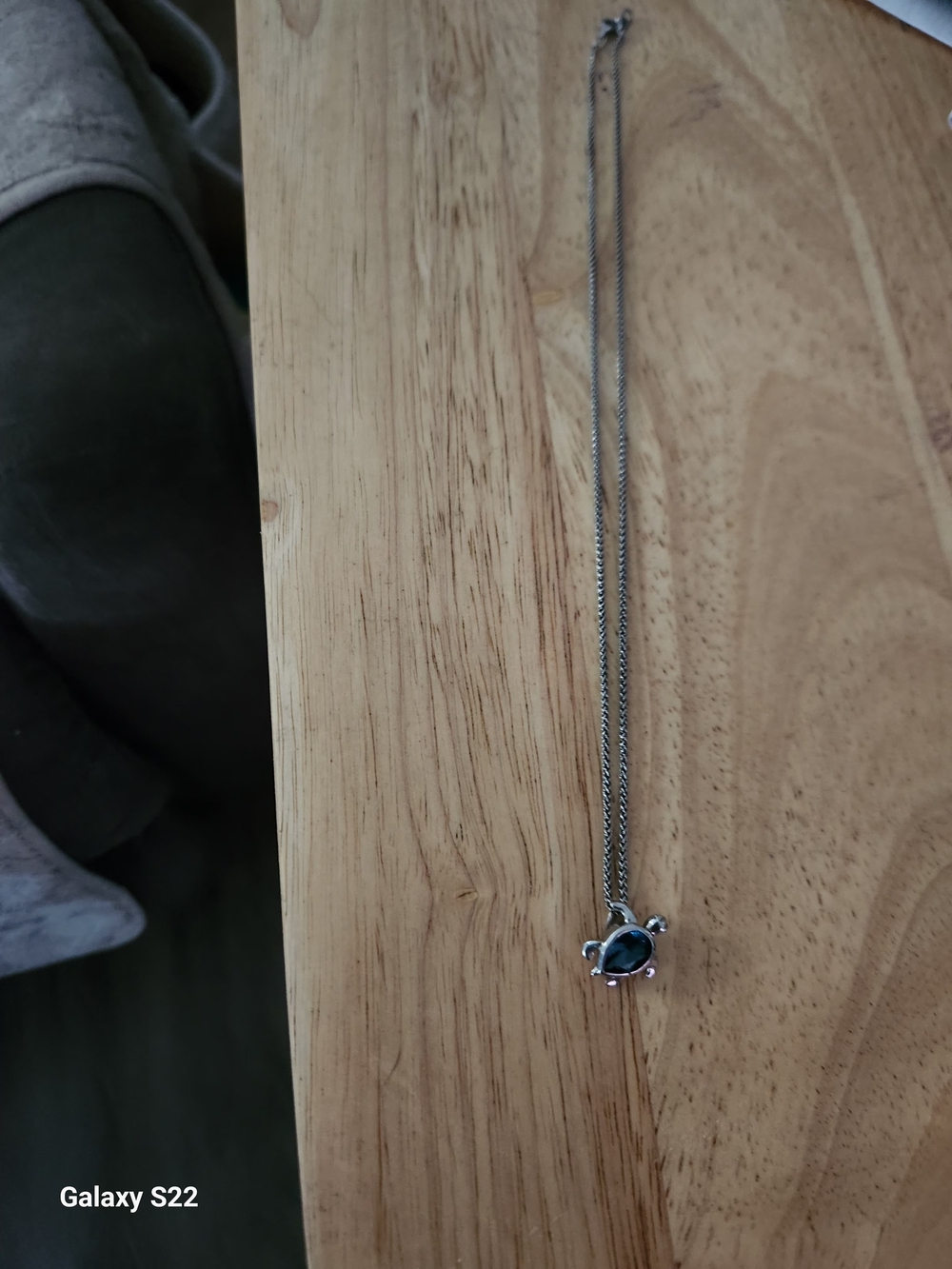 Effy Silver Turtle Necklace with Blue Topaz